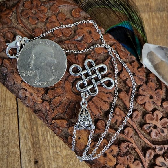 Celtic Knot Pendant Infinity Symbol 925 Silver Necklace Irish Norse Viking Love - Picture 7 of 12